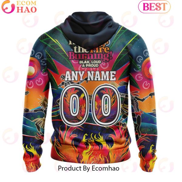 Personalized NRL St. George Illawarra Dragons Special NAIDOC Week 2024 Keep The Fire Burning Design 3D Hoodie