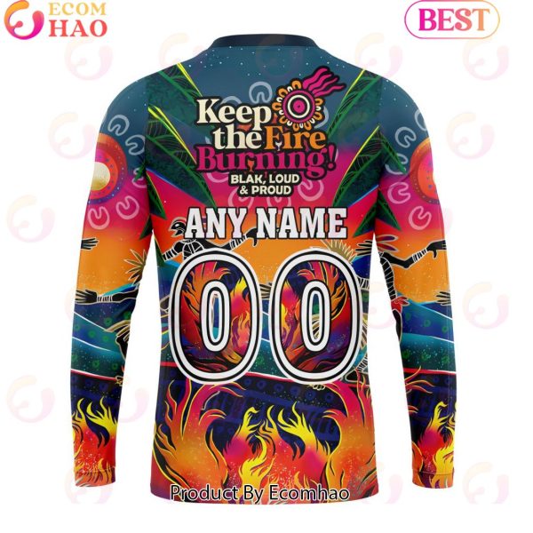 Personalized NRL St. George Illawarra Dragons Special NAIDOC Week 2024 Keep The Fire Burning Design 3D Hoodie