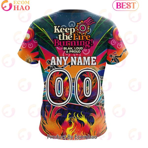 Personalized NRL St. George Illawarra Dragons Special NAIDOC Week 2024 Keep The Fire Burning Design 3D Hoodie