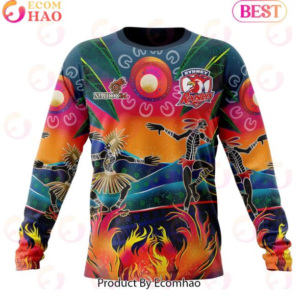 Personalized NRL Sydney Roosters Special NAIDOC Week 2024 Keep The Fire Burning Design 3D Hoodie