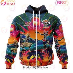 Personalized NRL Wests Tigers Special NAIDOC Week 2024 Keep The Fire Burning Design 3D Hoodie