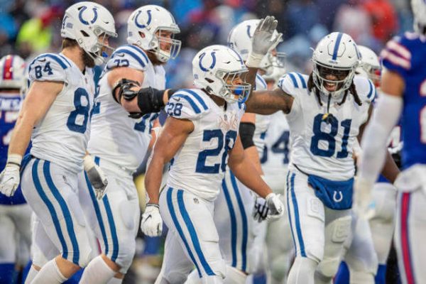 Represent the Indianapolis Colts in a Sleek, Team-Themed Baseball Jersey