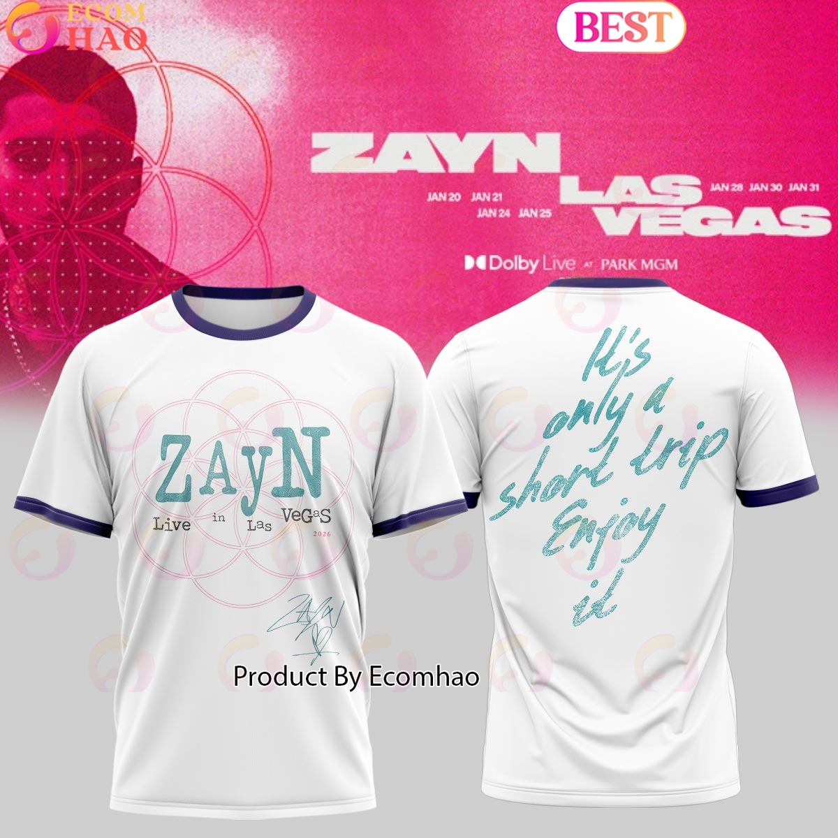 Zayn Live In Las Vegas 2026 3D T-Shirt Zayn Live In Las Vegas 2026 3D T-Shirt