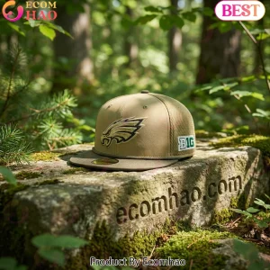 New Era Philadelphia Eagles Salute to Service B1G Khaki Green 59FIFTY Fitted Hat