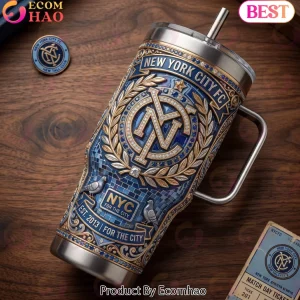 New York City FC MLS Est 2013 Luxury 3D Mosaic Skyline 40oz Stainless Steel Insulated Tumbler