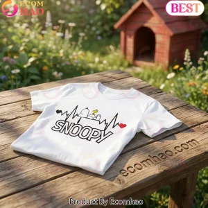 Funny Peanuts Snoopy Heartbeat I Have A Snoopy Addiction Cute Graphic T-Shirt