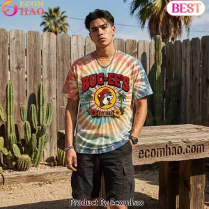 Buc-ee's Est 1982 Retro Texas Beaver Tropical Palm Tree Tie-Dye T-Shirt