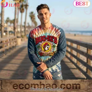 Buc-ee's Est 1982 Retro Texas Beaver Tropical Palm Tree Tie-Dye T-Shirt