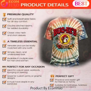 Buc-ee's Est 1982 Retro Texas Beaver Tropical Palm Tree Tie-Dye T-Shirt