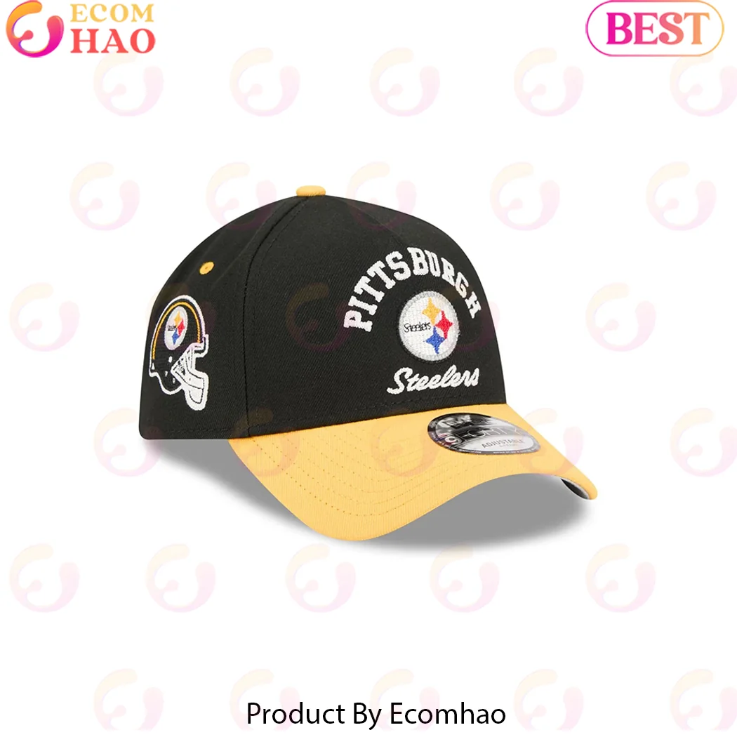 Pittsburgh Steelers NFL Black and Gold Curved Wordmark Embroidered Adjustable Baseball Cap Pittsburgh Steelers NFL Black and Gold Curved Wordmark Embroidered Adjustable Baseball Cap