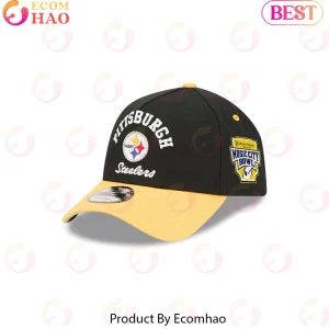 Pittsburgh Steelers NFL Black and Gold Curved Wordmark Embroidered Adjustable Baseball Cap