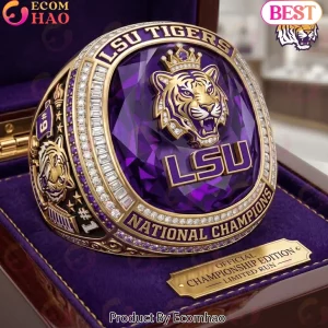 LSU Tigers National Champions Premium Gold & Diamond Championship Edition Ring