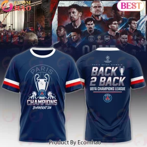 Paris Saint-Germain PSG UCL Champions Budapest 2026 Back to Back Soccer Fan Graphic T-Shirt