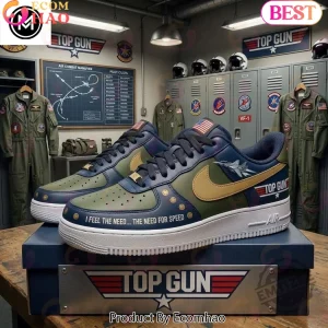 Top Gun Maverick Military Pilot Navy Blue and Olive Green Custom Air Force 1 Shoes