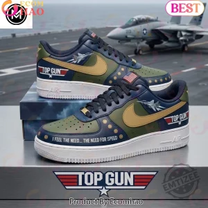 Top Gun Maverick Military Pilot Navy Blue and Olive Green Custom Air Force 1 Shoes