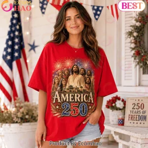 The Chosen Jesus America 250 Years of Freedom Patriotic Christian Graphic T-Shirt