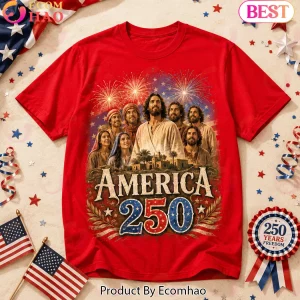 The Chosen Jesus America 250 Years of Freedom Patriotic Christian Graphic T-Shirt