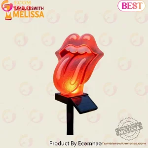 The Rolling Stones Tongue and Lips Classic Rock Solar Powered LED Outdoor Decorative Solar Garden Light
