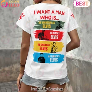 Elvis Presley Retro Rock and Roll TCB Logo Funny Quote Graphic Women's V-Neck T-Shirt