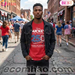 Disney Mickey And Friends 250 Years Of America Patriotic 4th Of July Red 3D T-Shirt
