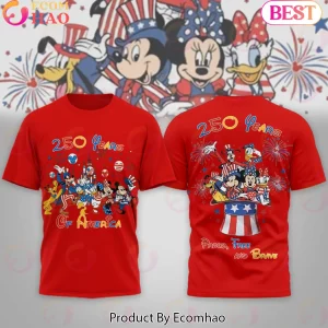 Disney Mickey And Friends 250 Years Of America Patriotic 4th Of July Red 3D T-Shirt