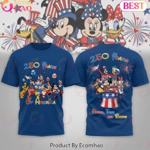 Disney Mickey And Friends 250 Years Of America Patriotic 4th Of July Red 3D T-Shirt