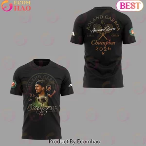 Alexander Zverev Roland Garros French Open 2026 Champion Commemorative Tennis Graphic T-Shirt