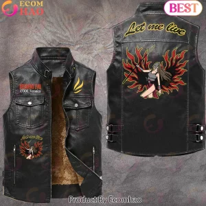 Resident Evil Code Veronica Claire Redfield Let Me Live Fleece Lined Biker Leather Vest