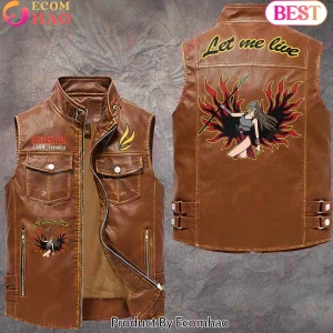 Resident Evil Code Veronica Claire Redfield Let Me Live Fleece Lined Biker Leather Vest