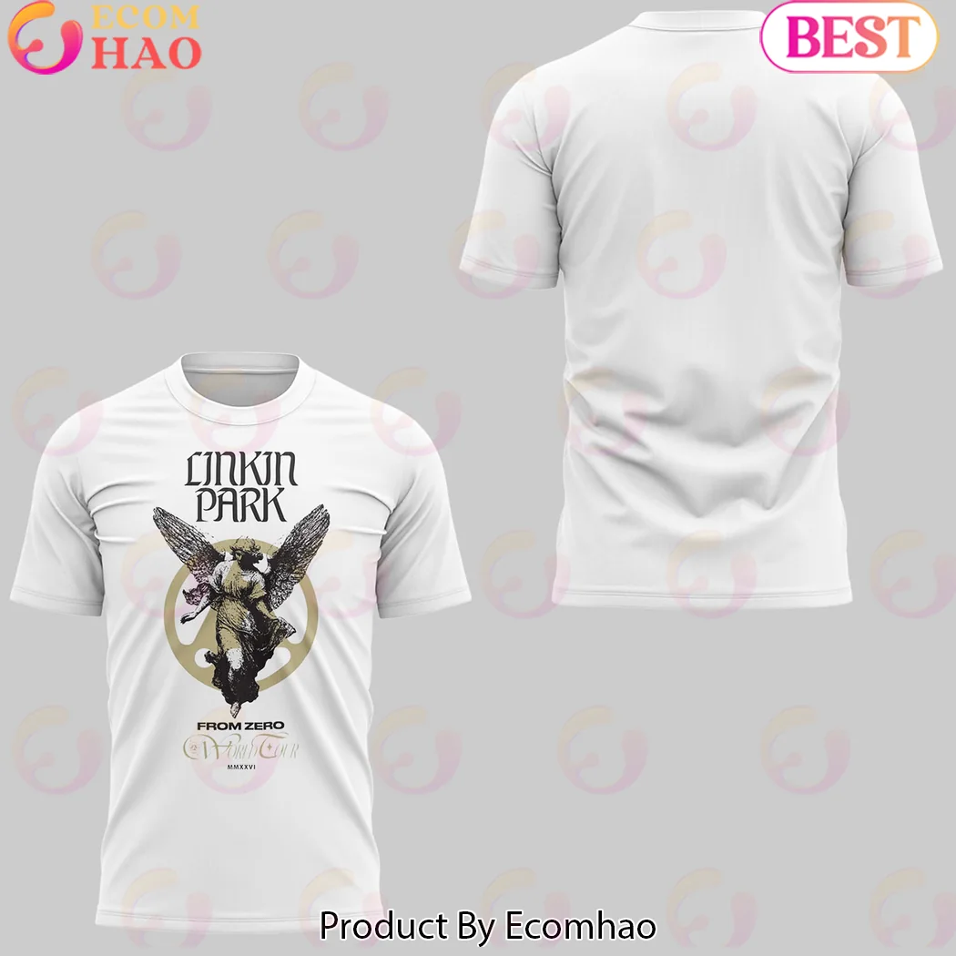 Linkin Park From Zero World Tour Munich Concert Angel Graphic White T-Shirt Linkin Park From Zero World Tour Munich Concert Angel Graphic White T-Shirt