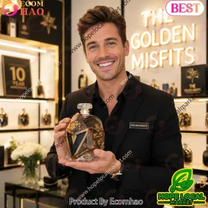 Vegas Golden Misfits 10th Anniversary Commemorative Gold Helmet Whiskey Decanter
