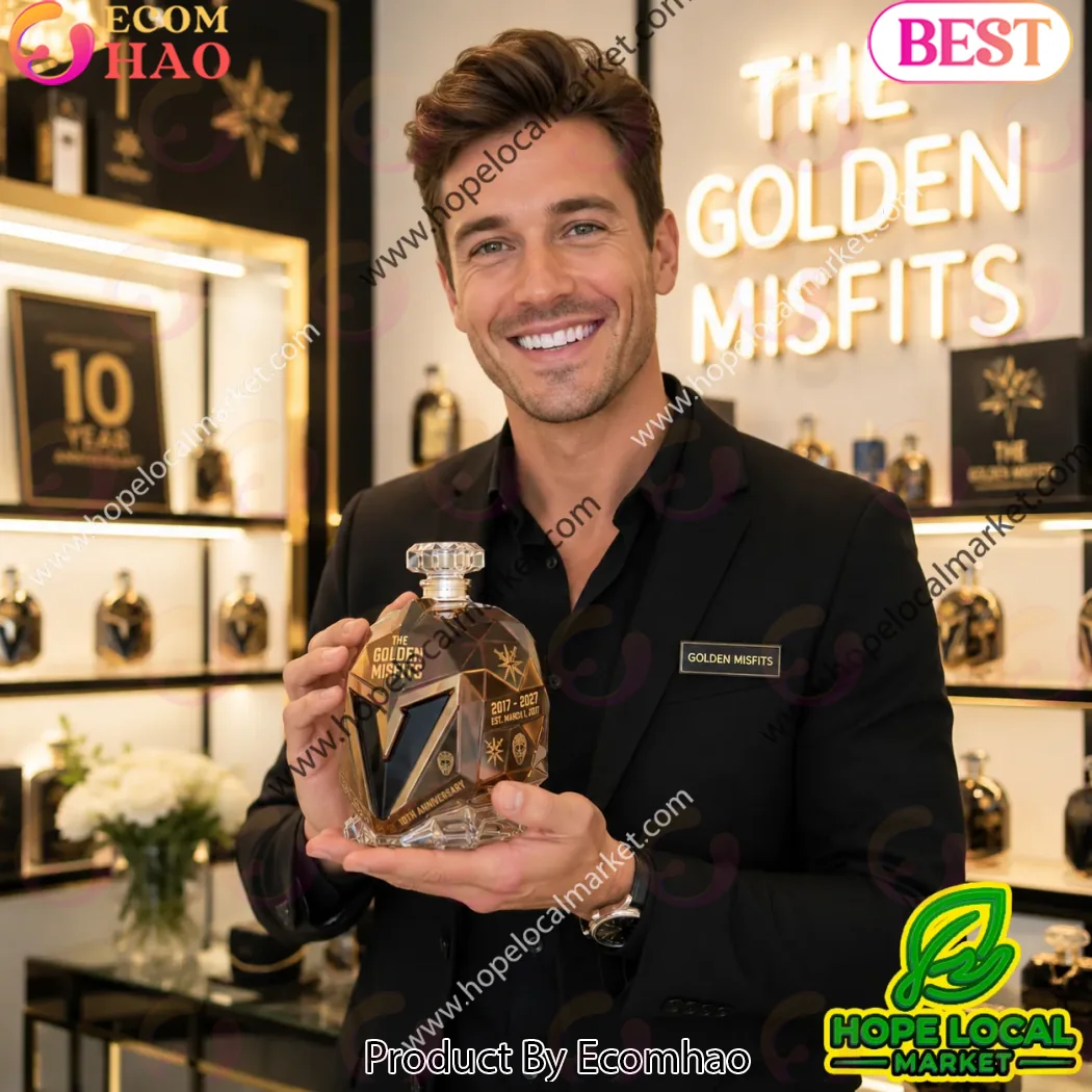 Vegas Golden Misfits 10th Anniversary Commemorative Gold Helmet Whiskey Decanter Vegas Golden Misfits 10th Anniversary Commemorative Gold Helmet Whiskey Decanter