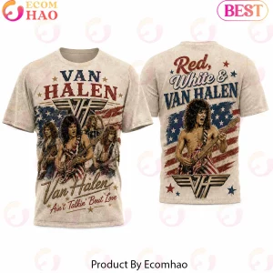 Van Halen Ain't Talkin' 'Bout Love Vintage American Flag Patriotic Rock Band Graphic 3D T-Shirt