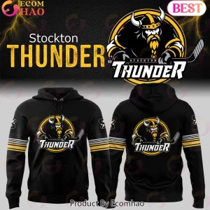 Stockton Thunder ECHL Hockey Viking Mascot Graphic Pullover Hoodie