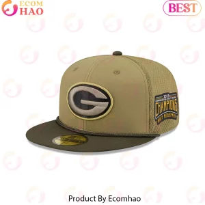 Green Bay Packers Military-Inspired Olive Fitted Hat with US Flag Side Patch