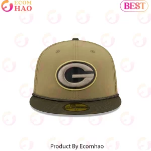 Green Bay Packers Military-Inspired Olive Fitted Hat with US Flag Side Patch