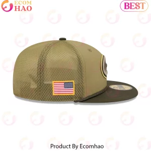 Green Bay Packers Military-Inspired Olive Fitted Hat with US Flag Side Patch