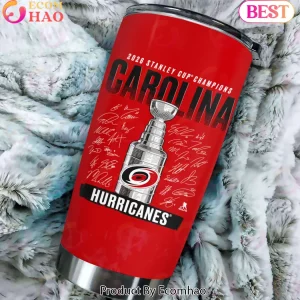 Carolina Hurricanes 2026 Stanley Cup Champions Commemorative Player Signatures Red Insulated Stainless Steel Tumbler