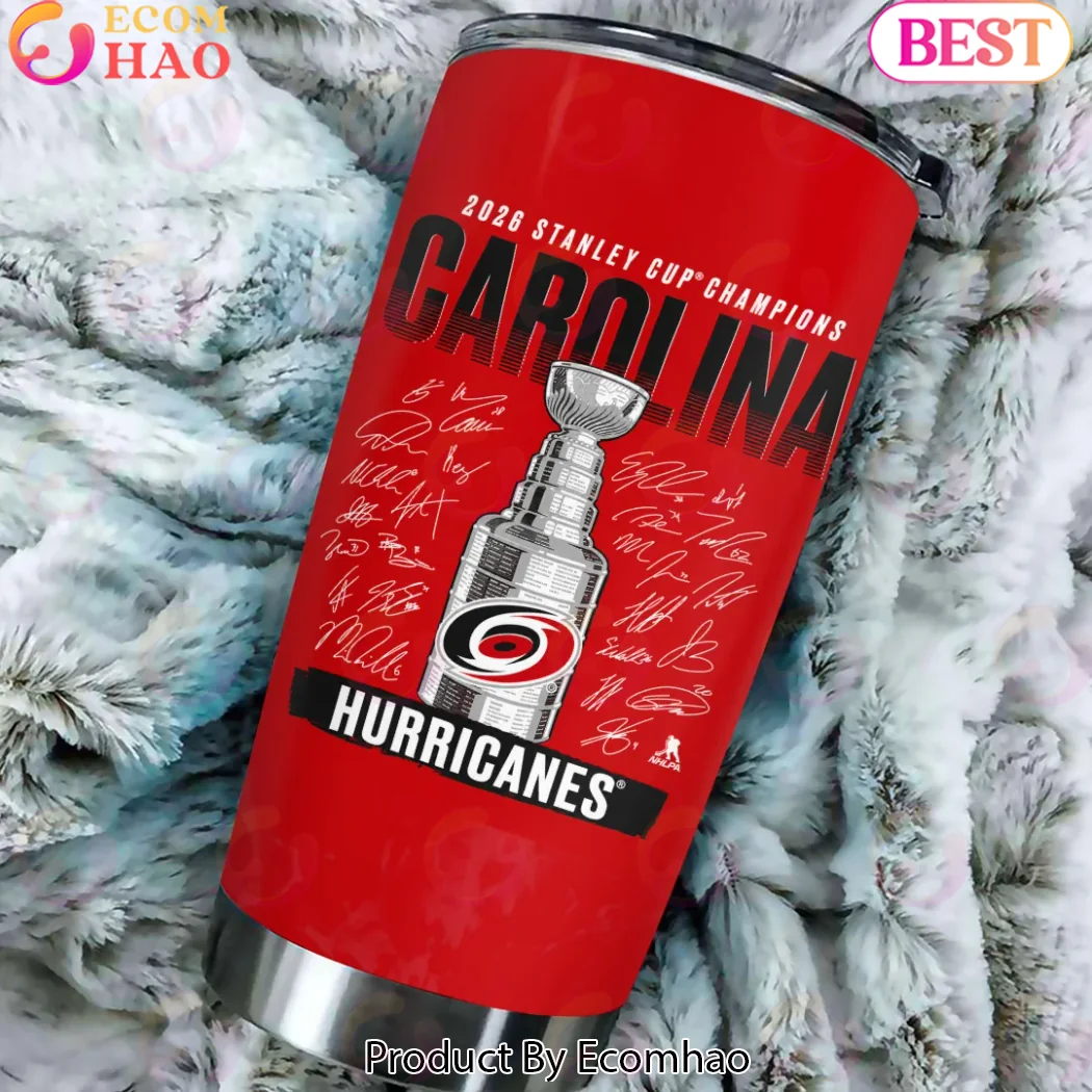 Carolina Hurricanes 2026 Stanley Cup Champions Commemorative Player Signatures Red Insulated Stainless Steel Tumbler Carolina Hurricanes 2026 Stanley Cup Champions Commemorative Player Signatures Red Insulated Stainless Steel Tumbler