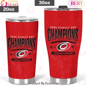 Carolina Hurricanes 2026 Stanley Cup Champions Commemorative Player Signatures Red Insulated Stainless Steel Tumbler