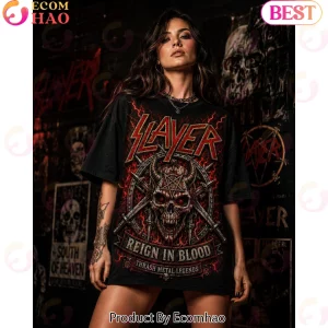 Slayer Reign in Blood South of Heaven Thrash Metal Band 3D Graphic T-Shirt
