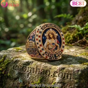 New England Patriots Jesus Won 6X Champions Commemorative Gold Plated Championship Ring
