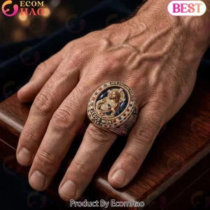 New England Patriots Jesus Won 6X Champions Commemorative Gold Plated Championship Ring