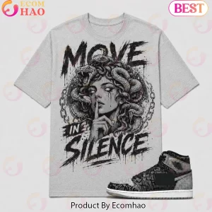 Move In Silence Medusa Graphic Shirt to Match Jordan 1 High Rebellionaire, Black Streetwear T-Shirt