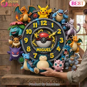 Pokemon Legendary Collection Personalized 3D Wall Clock