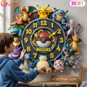 Pokemon Legendary Collection Personalized 3D Wall Clock