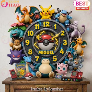 Pokemon Legendary Collection Personalized 3D Wall Clock