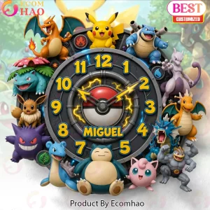 Pokemon Legendary Collection Personalized 3D Wall Clock