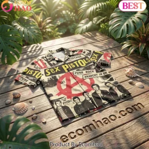 Sex Pistols Vintage Punk Rock Anarchy in the UK Premium Graphic Hawaiian Shirt