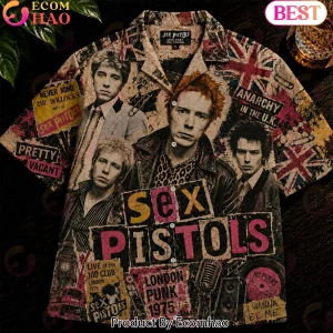 Sex Pistols Vintage Punk Rock Anarchy in the UK Premium Graphic Hawaiian Shirt